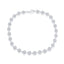 Round Halo Diamond Tennis Bracelet in Sterling Silver