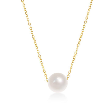 Single Pearl Threaded Chain Necklace
