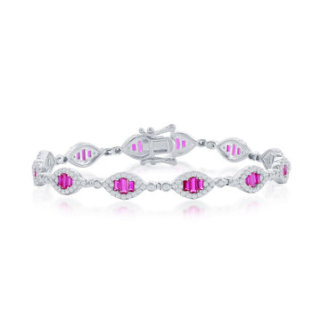 Art Deco Inspired Birthstone Tennis Bracelets- Sapphire, Ruby and Emerald