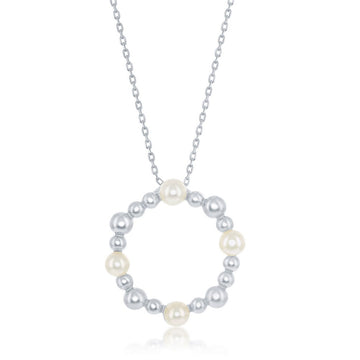 Beaded Circle Necklace with Pearls
