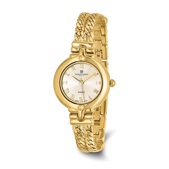 Chain Bracelet Watch Gold or Chrome Silver Finish Charles  display picture 3