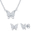 Butterfly Necklace and Earrings Jewelry Set