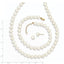 White Freshwater Pearl 14K Necklace Earrings Bracelet Set