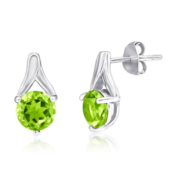 Peridot Earring and Necklace Set in Sterling Silver