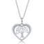 Sterling Silver 'I Love u Mom' Heart w/ Tree of Life Charm Necklace