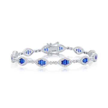 Art Deco Inspired Birthstone Tennis Bracelets- Sapphire, Ruby and Emerald