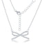 Diamond Bow Necklace in Sterling Silver