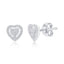 Heart Halo Diamond Earrings in Sterling Silver