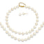 White Freshwater Pearl 14K Necklace Earrings Bracelet Set