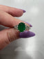 Natural Oval Emerald & Diamond White Gold Ring
