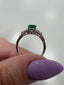 Natural Oval Emerald & Diamond White Gold Ring