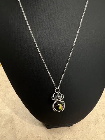 Vintage Cloisonné Gemstone Spiders