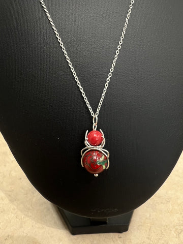 Vintage Cloisonné Gemstone Spiders