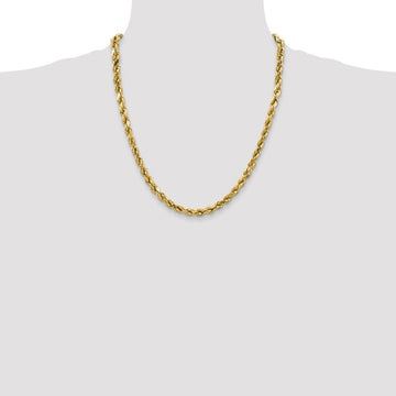 Diamond Cut Semi-Solid Rope 10K Gold Chain
