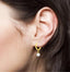 Huggie Hoops Earrings with Pearl Charms