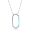 Opal Paperclip Charm Necklace
