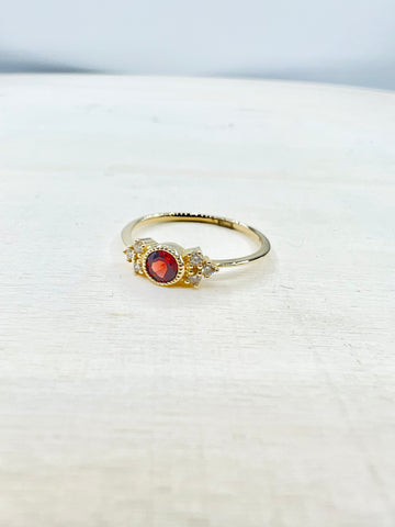 Petite Diamond and Gemstone Bezel Set Rings