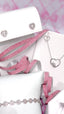 Heart Halo Diamond Earrings in Sterling Silver