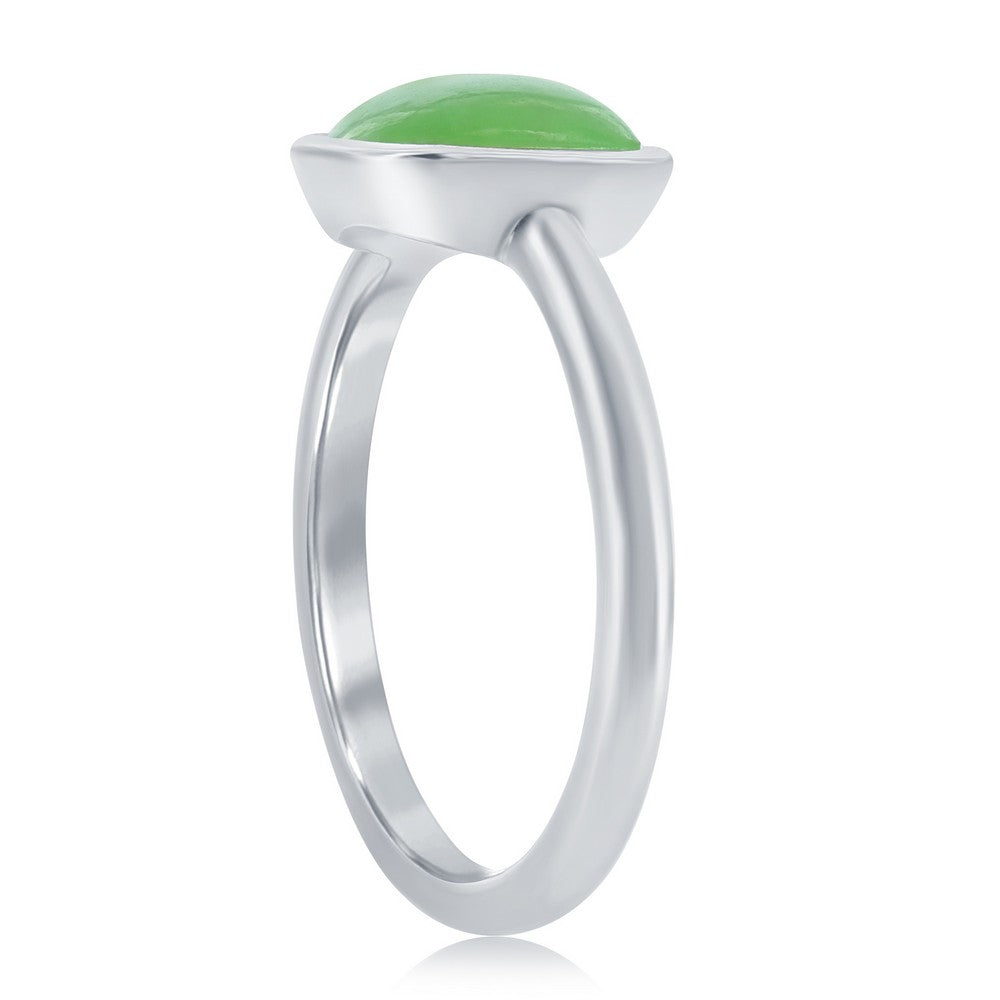 Green Jade Cushion Ring