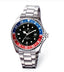Charles Hubert Paris: Stainless Steel Black Dial Red/Blue Bezel Watch