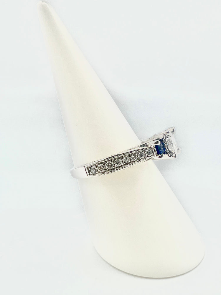 Diamond Princess and Sapphire Engagement Set
