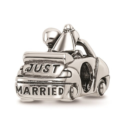 Sterling Silver Reflections Crystals From Swarovski Just Married Car Bead