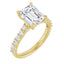 Emerald Cut Lab Grown Accented Solitaire Engagement Ring