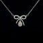 Vintage Inspired Diamond Bow Necklace In White Gold