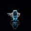 Fancy Shape Hybrid Swiss Blue Topaz and Diamond Ring