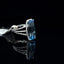 Fancy Shape Hybrid Swiss Blue Topaz and Diamond Ring