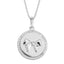 Bow Pendant Necklace with Halo in Sterling Silver