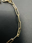 Paperclip Link Gold Bracelet Alternating Rope Design