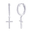 Diamond Cross Dangling Huggy Hoops