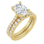 Long Cushion Brilliant Lab Diamond Accented Solitaire Engagement Ring