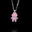 Labubu Charm Necklace in Pink Sapphire