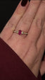 Ruby & Diamond 3 Stone Emerald Shape Ring