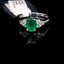 Natural Oval Emerald & Diamond White Gold Ring