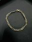 Paperclip Link Gold Bracelet Alternating Rope Design