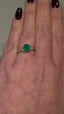 Natural Oval Emerald & Diamond White Gold Ring
