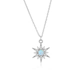 Opal Sunburst Sterling Silver Necklace and Earrings Set