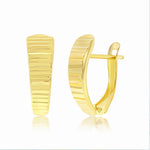 Diamond-Cut Lined Tapered Hoops