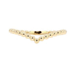 Caviar Beaded V Band in Gold
