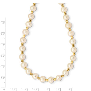 Cultured Pearls and Gold Beaded Necklace