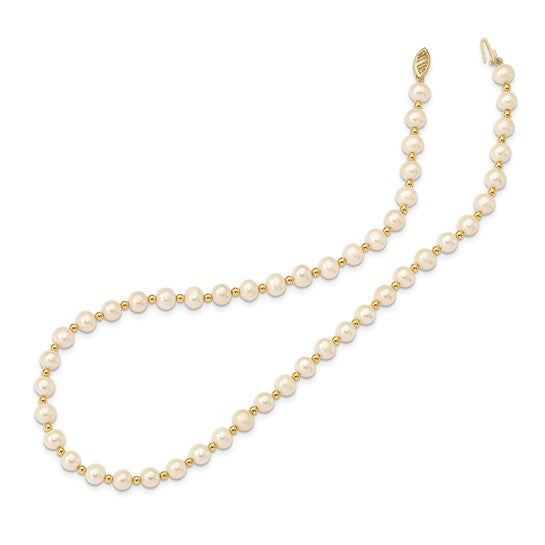 Cultured Pearls and Gold Beaded Necklace