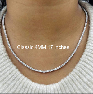Classic Tennis Necklace in Sterling