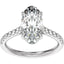 Long Oval Hybrid Lab Grown Diamond Accented Solitaire Ring