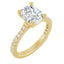 Long Cushion Brilliant Lab Diamond Accented Solitaire Engagement Ring