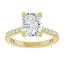 Long Cushion Brilliant Lab Diamond Accented Solitaire Engagement Ring