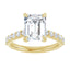 Emerald Cut Lab Grown Accented Solitaire Engagement Ring