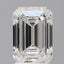 Emerald Cut Lab Grown Accented Solitaire Engagement Ring